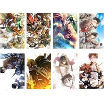 Pôster de anime retrô Attacks On Titans 42x29 cm - pacote com 8 unidades Pôster de anime retrô Attacks On Titans 42x29 cm - pacote com 8 unidades