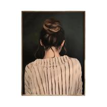 Pôster De Arte Abstrata De Mulher Com Flores, Impressões De Parede Minimalistas Japandi Femininas