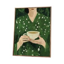 Pôster De Arte Abstrata De Mulher Com Flores, Impressões De Parede Minimalistas Japandi Femininas