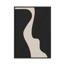 Pôster De Arte Abstrata Minimalista Em Canvas Bege E Preto, Imagem Moderna Para Decoração De Sala De