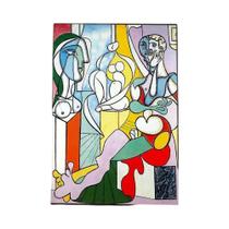 Pôster De Arte De Parede Abstrata Com Figura De Picasso Em Linhas, Pintura Em Tela Para Sala De