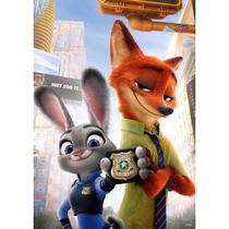 Pôster de arte de parede decorativa Zootopias Nick Judy Retro Anime