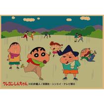 Pôster de arte de parede Decorative Shins Chans Retro Anime 50x70cm