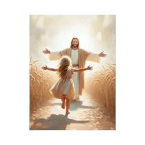 Pôster De Arte De Parede Retrato De Jesus Cristo, Eu Caminhará Com Cristo, Presente Com Versículo