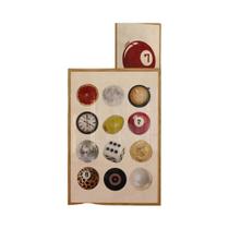 Pôster De Arte De Parede Retrô Vintage Com Colagem De Disco, Dados, Café E Bola 8 Para Decoração De