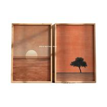 Pôster De Arte Em Tela Abstrata Verde Com Grou E Pôr Do Sol, Decoração De Casa Japonesa Retrô
