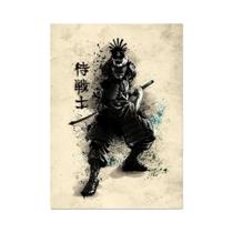 Pôster De Arte Em Tela De Samurai Japonês Estético Para Decoração De Sala De Estar E Quarto