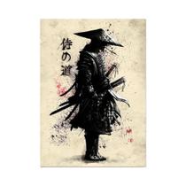 Pôster De Arte Em Tela De Samurai Japonês Estético Para Decoração De Sala De Estar E Quarto