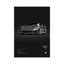 Pôster De Carros De Luxo Super Esportivos Preto E Branco Da Itália F40 GTO GTB Impressão Em Lona