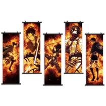 Pôster de decoração de parede de 5 painéis Attack on Titan Mikasa Levi