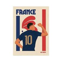 Pôster De Parede Retrô Colorido De Futebol: Inglaterra, Brasil, França, Argentina, Portugal - Arte