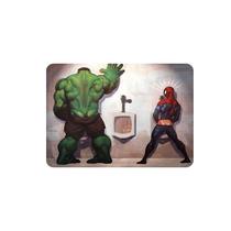 Pôster de pintura em ferro Cena engraçada do Homem-Aranha e do Hulk 20x30cm