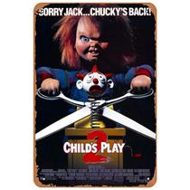 Pôster de pintura em ferro Child's Play 2, filme de terror 20x30 cm
