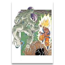 Poster Decorativo 42cm x 30cm A3 Brilhante Dragon Ball DBZ Goku Freeza