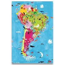 Poster Decorativo 42cm x 30cm A3 Brilhante Mapa America do Sul