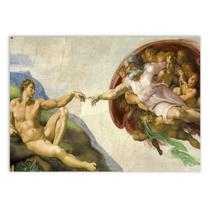 Poster Decorativo A Criação De Adão Michelangelo Pintura Decoração