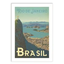 Poster Decorativo Cidade Rio De Janeiro Brasil Retro - Bhardo