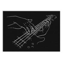 Poster Decorativo Guitarra Instrumento Musical Preto Minimalista - Bhardo