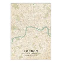 Poster Decorativo Mapa 01 Londres Inglaterra Viagem Decoração - Bhardo