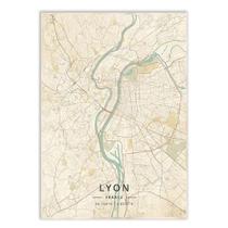 Poster Decorativo Mapa 01 Lyon Lion França Viagem Turismo Decoração - Bhardo