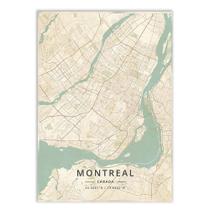 Poster Decorativo Mapa 01 Montreal Canada Viagem Turismo Decoração - Bhardo