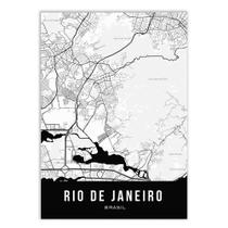 Poster Decorativo Mapa Cidade Rio De Janeiro Rj Brasil
