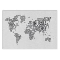 Poster Decorativo Mapa Mundi Nomes Dos Países Decoração
