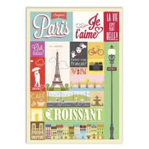 Poster Decorativo Paris França Colagem Turismo Viagem Decoração - Bhardo