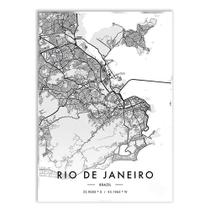 Poster Decorativo Rio De Janeiro Brasil Mapa Pb Viagem Decoração - Bhardo