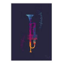 Poster Decorativo Trompete Musica Instrumento Musical - Bhardo