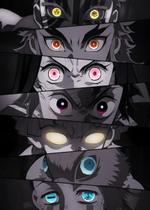 Pôster Demon Slayer Eye Art 40x60cm Impressão em tela sem moldura