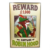 Pôster Disney Robin Hood Reward em madeira para arte de parede Pôster Disney Robin Hood Reward em madeira para arte de parede