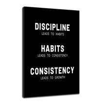 Pôster em tela PSYYSP Discipline Habits Motivational 30x45cm