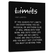 Pôster em tela WYJDFART com citações inspiradoras 'No Limits' 45x60cm Pôster em tela WYJDFART com citações inspiradoras 'No Limits' 45x60cm