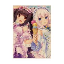 Pôster Estético De Anime Nekopara Adesivo Chocola Vanilla Whitepaper DIY Arte De Parede Para Quarto