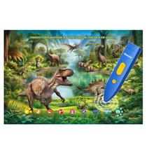 Pôster interativo de dinossauro e brinquedo Qiaojoy Bilingual Kids 3-12 anos