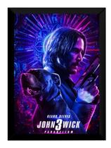 Poster John Wick 3 Moldurado Pitbull Arte Quadro