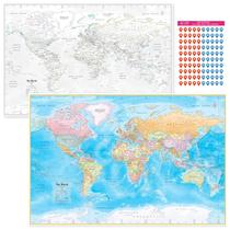 Pôster Mapa-Múndi NOWMAP 61 x 91 cm à Prova dÁgua, Dupla Face