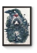 Poster Moldurado Animal Surreal Corvo Quadro