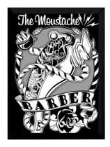 Poster Moldurado Arte Barbearia Barbe Shop Quadro Decorativo