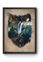Poster Moldurado Lobo Animal Surreal Quadro Poster Moldurado Lobo Animal Surreal Quadro