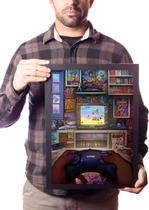 Poster Moldurado Quarto Retro Game Sega lindo Quadro