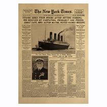 Pôster New York Times Retro de 50,5 x 35 cm, arte de parede sem moldura