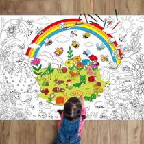 Pôster para colorir Bug Garden Naozinebi para crianças com toalha de mesa
