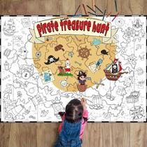 Pôster para colorir Naozinebi Pirate Treasure Hunt Kids 80x110cm Pôster para colorir Naozinebi Pirate Treasure Hunt Kids 80x110cm