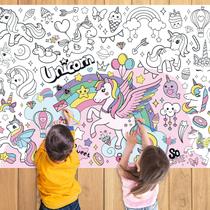 Pôster para colorir Nicime Unicorn Rainbow 110x80cm com foto
