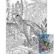 Pôster para colorir ZOIIWA Turtle Giant Sea 100x132cm para crianças Pôster para colorir ZOIIWA Turtle Giant Sea 100x132cm para crianças