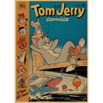 Pôster pintando anime vintage de Tom e Jerry 30x42cm