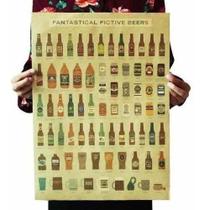 Poster, Quadro Cartaz Retro Vintange Garrafas De Cerveja