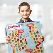 Pôster Raspadinha 100 Coisas que Toda Criança Precisa Fazer Atividades Educativas e Divertidas 60x40cm